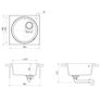 Kitchen Sink with Overflow Hole Black Granite Image 7