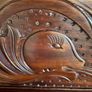 Wood Fireplace with insert and mirror Image 5