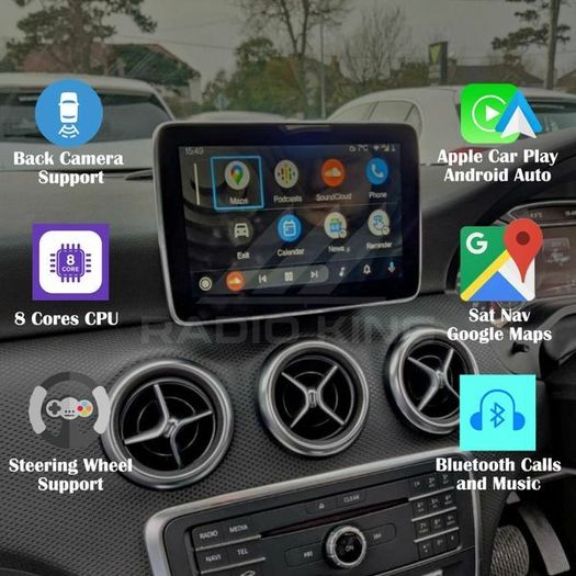 Premium Carplay Mercedes A B C E Glc Cla Amg Android Auto Stereo