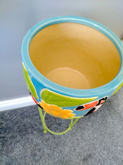 Heavy Ceramic Tropical Plant Pot