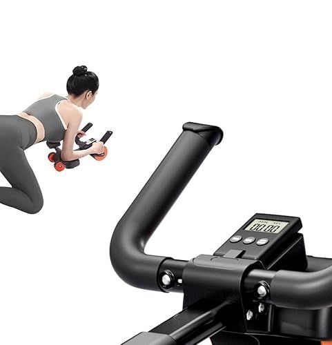 Ab Roller Elbow Support with Mat and Timer, Automatic Rebound Abdominal Wheel Roller, Abs Roller Wheel Workout Stomach Exercise Equipment for Home Gym Use, Fitness Accessories for Men and Women