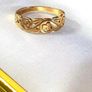 Vintage Hallmarked 9ct Gold 'Clover' Wedding Band Image 4