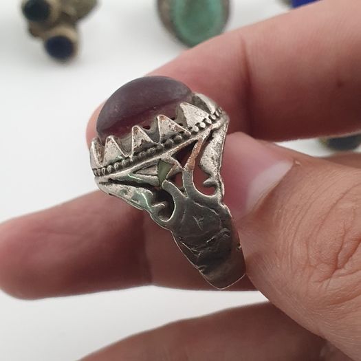 Antique Ring Collection Lot of 15 Mixed Brass & Stone,Glass Antique Style Rings