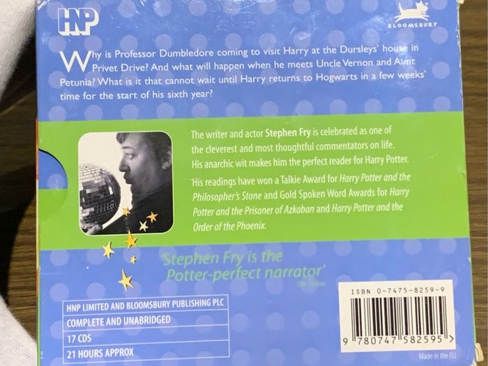 Harry Potter and the Half Blood Prince CD box set narrated by Stephen Fry