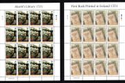 2001 Ireland Literary Anniversaries Stamp Sheetlet (Marsh's Library 1701 &amp; First Book Printed in Ireland 1551) Plate 1A1A1A1A Mint Never Hinged (MNH)