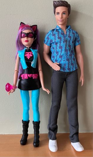 2 Dolls from the 2015 Barbie Spy Squad Series, Cat Burglar Skipper and Ken The Inventor Dolls