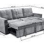 Black Velvet corner sofa bed with storage Image 5