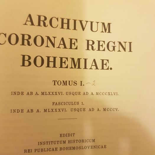 Archivum Coronae Regni  Bohemiae.tomus RARE 1935 EDITION.