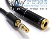 1m PRO 4 Pole TRRS METAL 3.5mm Jack Headphone / Headset Extension Cable