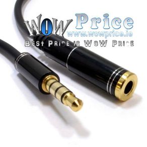 1m PRO 4 Pole TRRS METAL 3.5mm Jack Headphone / Headset Extension Cable