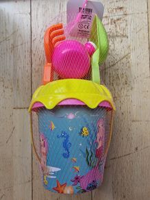 New Mermaid Beach Toy Set - Bucket & Spade Set (6 Piece)