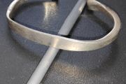 Vintage 960 silver  Modernist cuff bracelet with unique scroll ends