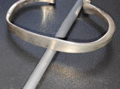Vintage 960 silver  Modernist cuff bracelet with unique scroll ends