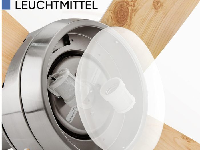 AireRyder Ceiling Fan Saturn Nickel with Lighting and Remote Control 52 132cm Blades in Silver and Pine