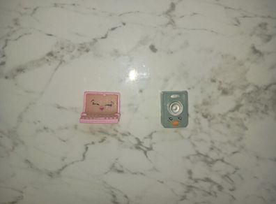 shopkins - 2pcs, glow in the dark shopkins (speaker, laptop)