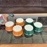 Vintage Mixed Set Emile Henry Ramekins Brown and Green Ribbed Oven to Tableware Set of 6 1980s 2000s Image 9