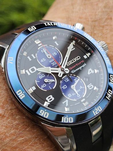 Watch Seiko Sportura. Chronograph. Alarm