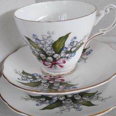 Vintage china lily of the valley tea cup saucer and plate