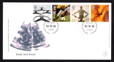 2000 Great Britain Millennium Projects 10th Series "Body and Bone" Commemorative Stamps Royal Mail Addressed First Day Cover (FDC).