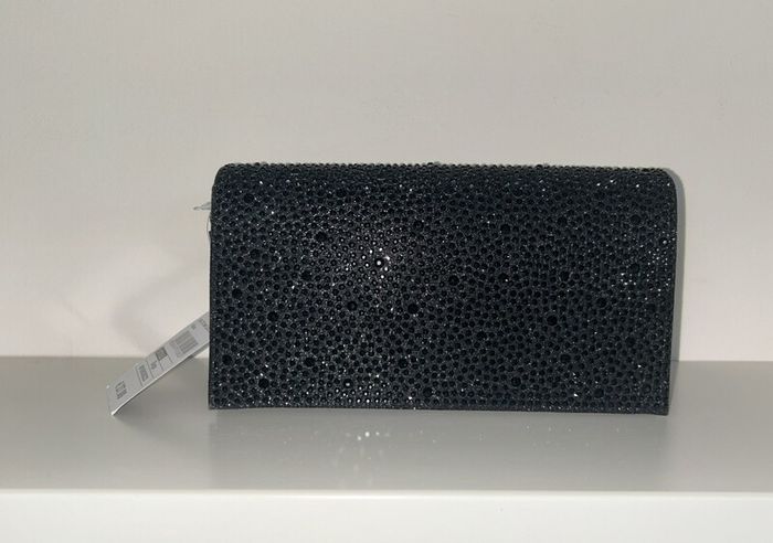 Brand-new Black Sequins Envelope Clutch Bag with Detachable Chain Strap