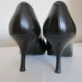 Gorgeous Karen Millen Ladies Womens Black Leather High Hill Shoes Size 37.5 Image 9