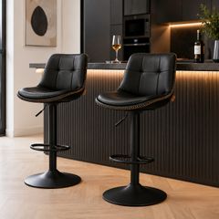 Bar Stools Set of 2 with Backrest