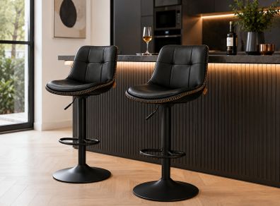 Bar Stools Set of 2 with Backrest