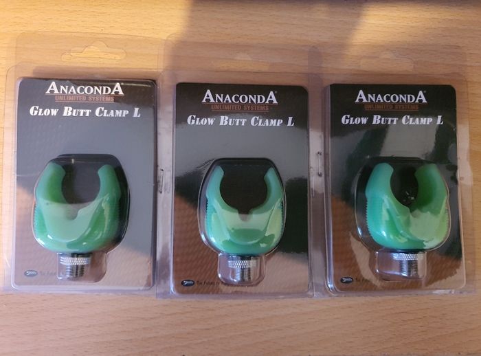 NEW - 3 x Anaconda Soft Glow Butt Clamp Large - Pike Perch Trout Salmon Bass Cod Pollock Carp Tench Bream Roach Feeder Method Umbrella Bivy Tent Rodpod Tripod