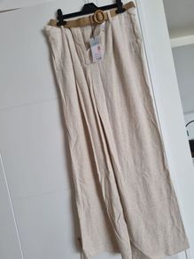 Linen trousers size 8 with belt BNWT
