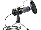 BRAND NEW USB Gaming Microphone Computer Studio Tripod Stand Condenser Desktop Mic for PC Skype Youtube Podcasting