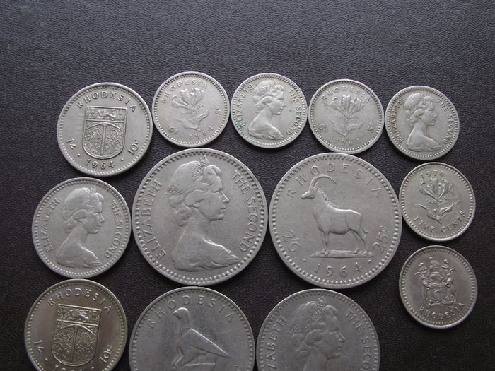Rhodesia & (Rhodesia & Nyasaland) A Lot of 22 coins (1957-1976)