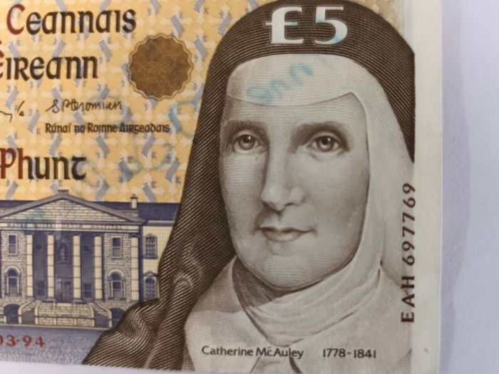 Irish Catherine McAuley 1994 5 Pound Banknote