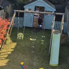 Wooden Swingset with slide