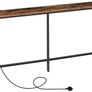 Console Table with Power Outlet, 180 cm Narrow Sofa Table, Industrial Entryway Table with USB Ports, Behind Couch Table for Entryway, Hallway, Foyer, Living Room, Rustic Brown Image 2