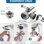Portable Bidet Sprayer Kit - Stainless Steel Toilet Water Spray Bidet Attachment with Tap Diverter for Kitchen Sink Faucet or Bathroom Image 3