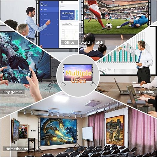 Projector Screen with Stand, 120 inch 16:9 for Home Theater, Outdoor Indoor Party, Backyard Cinema (FREE POSTAGE)
