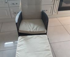 Rathwood reclining garden chairwith cushion, large footstool with cushion