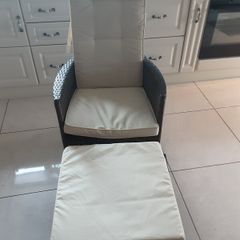Rathwood reclining garden chairwith cushion, large footstool with cushion