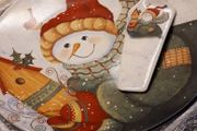 Christmas Cake Plate with Cake Slice/Server