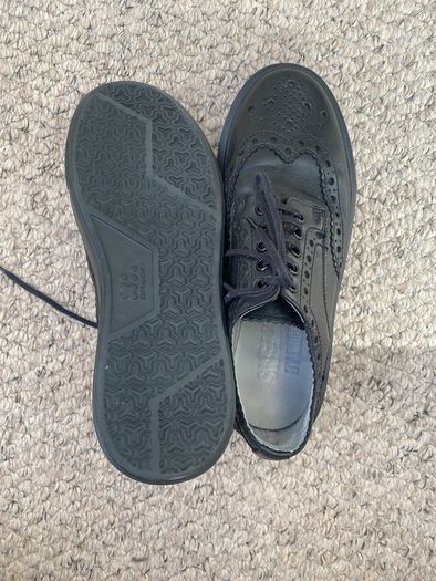 grenson black leather trainers