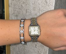 Cluse La Tetragone rectangular 14 mm Two-Tone Watch