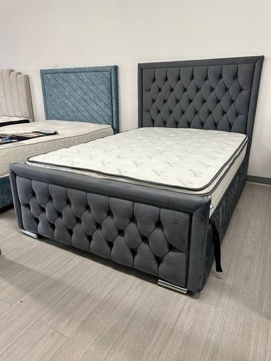 New Double & King Size Bed Frame With Mattress Opt