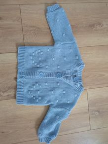 Baby Girl Blue Bobble Knit Cardigan