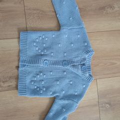 Baby Girl Blue Bobble Knit Cardigan