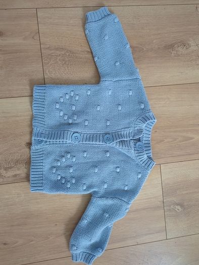 Baby Girl Blue Bobble Knit Cardigan