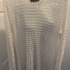 Avant Garde cream crochet pearl jumper size UK14 EU42 Postage included