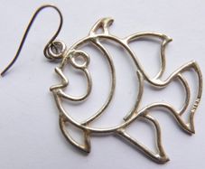 Vintage 925 Sterling Silver Fish Earrings
