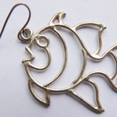 Vintage 925 Sterling Silver Fish Earrings