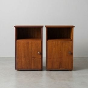 Pair of MCM Retro Teak Bedside Lockers