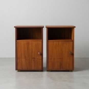 Pair of MCM Retro Teak Bedside Lockers